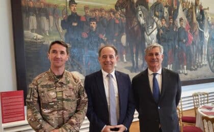 Colonel PEYTAVIN, Académie militaire de Saint-Cyr Coëtquidan, Michaël Galy, Préfet du Morbihan et Philippe Rouault, président de la CCI Morbihan
